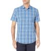 imageAmazon Essentials Mens RegularFit ShortSleeve Poplin ShirtAqua Blue Checked