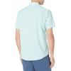 imageAmazon Essentials Mens RegularFit ShortSleeve Poplin ShirtAqua Blue Leaf Print