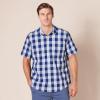 imageAmazon Essentials Mens RegularFit ShortSleeve Poplin ShirtBlue Buffalo Check