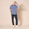 imageAmazon Essentials Mens RegularFit ShortSleeve Poplin ShirtBlue Buffalo Check