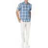 imageAmazon Essentials Mens RegularFit ShortSleeve Poplin ShirtBlue Checked
