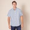 imageAmazon Essentials Mens RegularFit ShortSleeve Poplin ShirtBlue White Stripe