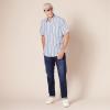imageAmazon Essentials Mens RegularFit ShortSleeve Poplin ShirtBlue White Stripe
