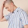 imageAmazon Essentials Mens RegularFit ShortSleeve Poplin ShirtBlue White Stripe