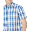 imageAmazon Essentials Mens RegularFit ShortSleeve Poplin ShirtBlueGrey