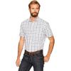 imageAmazon Essentials Mens RegularFit ShortSleeve Poplin ShirtDark Blue White Plaid