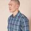 imageAmazon Essentials Mens RegularFit ShortSleeve Poplin ShirtDenim Large Plaid