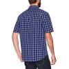 imageAmazon Essentials Mens RegularFit ShortSleeve Poplin ShirtNavy Windowpane