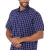 imageAmazon Essentials Mens RegularFit ShortSleeve Poplin ShirtNavy Windowpane