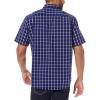imageAmazon Essentials Mens RegularFit ShortSleeve Poplin ShirtNavy Windowpane