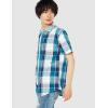 imageAmazon Essentials Mens RegularFit ShortSleeve Poplin ShirtTeal Blue White Large Plaid