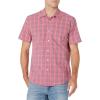 imageAmazon Essentials Mens RegularFit ShortSleeve Poplin ShirtWashed Red Plaid