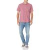 imageAmazon Essentials Mens RegularFit ShortSleeve Poplin ShirtWashed Red Plaid