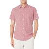 imageAmazon Essentials Mens RegularFit ShortSleeve Poplin ShirtWashed Red Roses