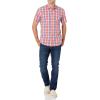 imageAmazon Essentials Mens RegularFit ShortSleeve Poplin ShirtWashed Red Windowpane