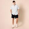imageAmazon Essentials Mens SlimFit Short Sleeve Stretch Oxford Shirt with PocketLight Grey