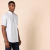 imageAmazon Essentials Mens SlimFit Short Sleeve Stretch Oxford Shirt with PocketLight Grey