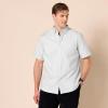 imageAmazon Essentials Mens SlimFit Short Sleeve Stretch Oxford Shirt with PocketLight Grey