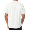 imageAmazon Essentials Mens SlimFit Short Sleeve Stretch Oxford Shirt with PocketLight Grey Vertical Stripe