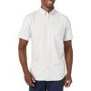 imageAmazon Essentials Mens SlimFit Short Sleeve Stretch Oxford Shirt with PocketLight Grey Vertical Stripe