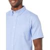 imageAmazon Essentials Mens SlimFit Short Sleeve Stretch Oxford Shirt with PocketPowder Blue