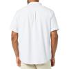 imageAmazon Essentials Mens SlimFit Short Sleeve Stretch Oxford Shirt with PocketPowder Blue Vertical Stripe