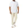 imageAmazon Essentials Mens SlimFit Short Sleeve Stretch Oxford Shirt with PocketPowder Blue Vertical Stripe