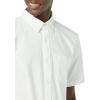 imageAmazon Essentials Mens SlimFit Short Sleeve Stretch Oxford Shirt with PocketWhite