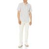 imageAmazon Essentials Mens Vacation Cotton ButtonDown Resort Shirt Short SleeveBlue Pink Vertical Stripe