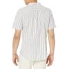 imageAmazon Essentials Mens Vacation Cotton ButtonDown Resort Shirt Short SleeveBlue Pink Vertical Stripe