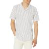 imageAmazon Essentials Mens Vacation Cotton ButtonDown Resort Shirt Short SleeveBlue Pink Vertical Stripe