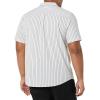 imageAmazon Essentials Mens Vacation Cotton ButtonDown Resort Shirt Short SleeveBlue Pink Vertical Stripe