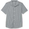 imageAmazon Essentials Mens Vacation Cotton ButtonDown Resort Shirt Short SleeveBlue Stripe
