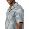 imageAmazon Essentials Mens Vacation Cotton ButtonDown Resort Shirt Short SleeveBlue Stripe