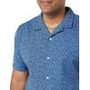 imageAmazon Essentials Mens Vacation Cotton ButtonDown Resort Shirt Short SleeveIndigo Palm Leaf Print