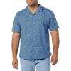 imageAmazon Essentials Mens Vacation Cotton ButtonDown Resort Shirt Short SleeveIndigo Palm Leaf Print