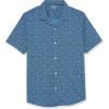 imageAmazon Essentials Mens Vacation Cotton ButtonDown Resort Shirt Short SleeveIndigo Palm Leaf Print