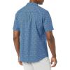 imageAmazon Essentials Mens Vacation Cotton ButtonDown Resort Shirt Short SleeveIndigo Palm Leaf Print