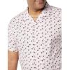 imageAmazon Essentials Mens Vacation Cotton ButtonDown Resort Shirt Short SleeveLavender Palm Leaf Print
