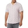 imageAmazon Essentials Mens Vacation Cotton ButtonDown Resort Shirt Short SleeveLavender Palm Leaf Print