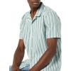 imageAmazon Essentials Mens Vacation Cotton ButtonDown Resort Shirt Short SleeveLight Blue Stripe