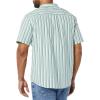 imageAmazon Essentials Mens Vacation Cotton ButtonDown Resort Shirt Short SleeveLight Blue Stripe