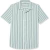 imageAmazon Essentials Mens Vacation Cotton ButtonDown Resort Shirt Short SleeveLight Blue Stripe