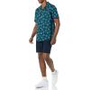 imageAmazon Essentials Mens Vacation Cotton ButtonDown Resort Shirt Short SleeveNavy Palm Leaf