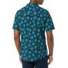 imageAmazon Essentials Mens Vacation Cotton ButtonDown Resort Shirt Short SleeveNavy Palm Leaf