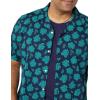 imageAmazon Essentials Mens Vacation Cotton ButtonDown Resort Shirt Short SleeveNavy Palm Leaf