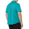 imageAmazon Essentials Mens Vacation Cotton ButtonDown Resort Shirt Short SleeveTeal Blue