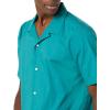 imageAmazon Essentials Mens Vacation Cotton ButtonDown Resort Shirt Short SleeveTeal Blue