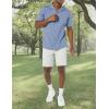 imageAmazon Essentials Mens Vacation Cotton ButtonDown Resort Shirt Short SleeveWashed Blue