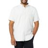 imageAmazon Essentials Mens SlimFit Short Sleeve Stretch Oxford Shirt with PocketLight Grey Vertical Stripe